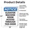 Signmission Elevator Machine Room Access OSHA Notice Sign, Aluminum, 18in W x 24in L, 2PK OS-2PACK-NS-A-1824-V-15574 - alternate 3